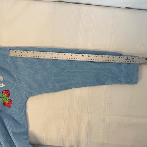 Strawberry Shortcake Embroidered Shacket Size Large BoxLunch Exclusive Corduroy - Picture 12 of 14